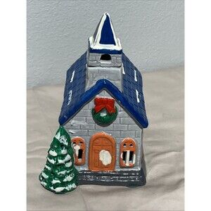 Pacific Rim Porcelain Bisque Lighted Christmas Cottage House Nightlight